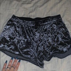 Black velvet shorts